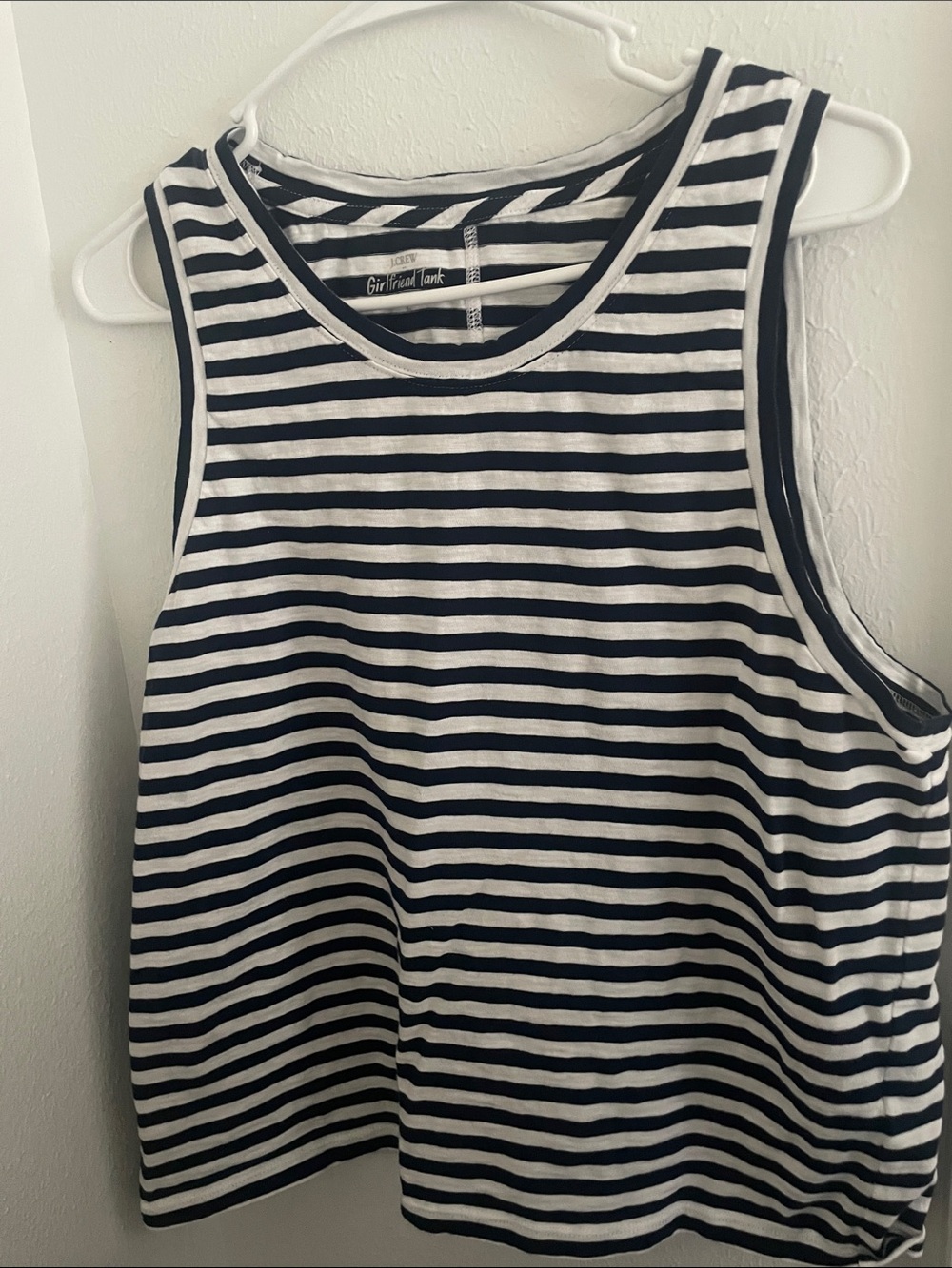 J. Crew Black and White Striped Tank Top